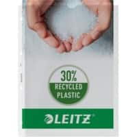 Leitz Premium Prospekthüllen DIN A4 Genarbt Transparent 120 Mikron PP (Polypropylen) Oben und links 4 Löcher 4780 100 Stück