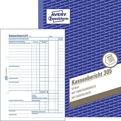 AVERY Zweckform Kassenbuch 305 DIN A5 Perforiert N/A 50 Blatt