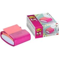 Post-it Z Note Haftnotizspender PRO Fushi Colour mit Super Sticky Z-Notes Pink 90 Blatt