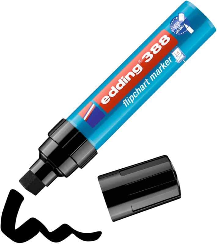 edding 388 Flipchart-Marker  Extra Breit Keilspitze 4 - 12 mm Schwarz Wasserbeständig