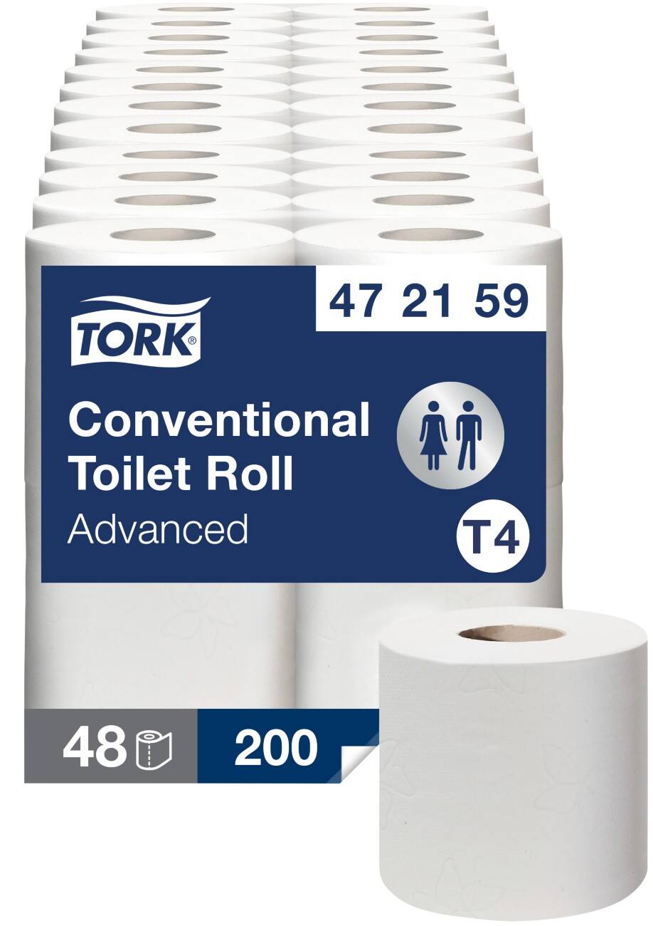 Tork Toilettenpapier T4 Advanced 2-lagig 48 Rollen à 200 Blatt