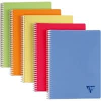 Clairefontaine Linicolor DIN A5+ Drahtgebunden Farbig sortiert PP Cover Notizbuch Kariert 50 Blatt
