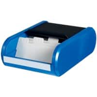 helit Visitenkartenbox H6218093 DIN A8 300 Karten Schwarz, Blau 13,6 x 24 x 6,7 cm