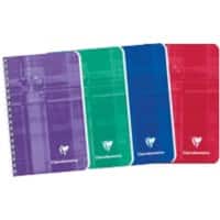 Clairefontaine 75 x 120 mm Drahtgebunden Farbig sortiert Laminiert Pappe Cover Notizbuch Kariert 50 Blatt