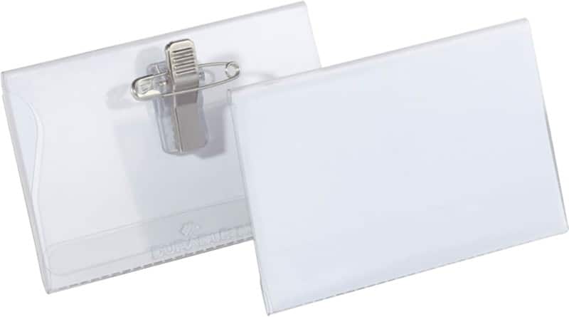 DURABLE Namensschilder Kombiklemme 9 x 5,6 cm Kunststoff 50 Stück