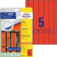 AVERY Zweckform L4748-20 Ordneretiketten DIN A4 Rot 38 x 297 mm 20 Stück à 5 Etiketten