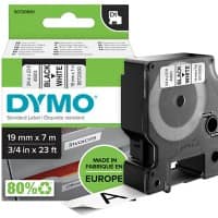 Dymo D1 S0720830 / 45803 Authentic Schriftband Selbstklebend Schwarzer Druck auf Weiß 19 mm x 7m