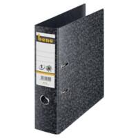 Bene No.1 Power Ordner DIN A4 80 mm Schwarz 2 Ringe 91300 Hartpappe Wolkenmarmor Hochformat