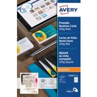 AVERY Zweckform Quick and Clean Visitenkarten 200 g/m² Weiß 25 Blatt à 10 Etiketten