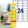 AVERY Zweckform L6141-20 Kraftkleber-Etiketten DIN A4 Weiß 63,5 x 33,9 mm 20 Blatt à 24 Etiketten