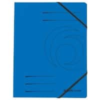 herlitz Eckspannmappe DIN A4 Blau Pressspankarton mit Gummiband 24 x 31,8 cm