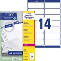 AVERY Zweckform Ultragrip Adressetiketten L7163-250 Ja DIN A4 Weiß 99,1 x 38,1 mm 250 Blatt à 14 Etiketten