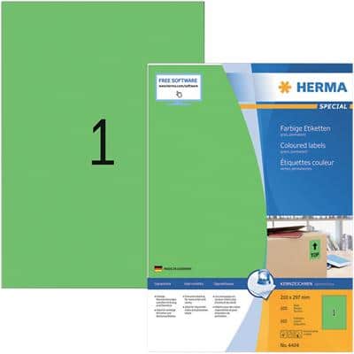 HERMA 4404 Multifunktionsetiketten SuperPrint Grün Rechteckig 100 Etiketten pro Packung
