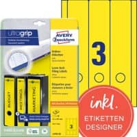 AVERY Zweckform ultragrip Ordneretiketten L4755-20 Selbsthaftend DIN A4 Gelb 6,1 x 29,7 cm 20 Blatt à 3 Etiketten