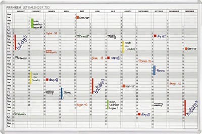 Franken Jahresplaner 90 (B) x 60 (H) cm Aluminium, Kunststoff Weiß
