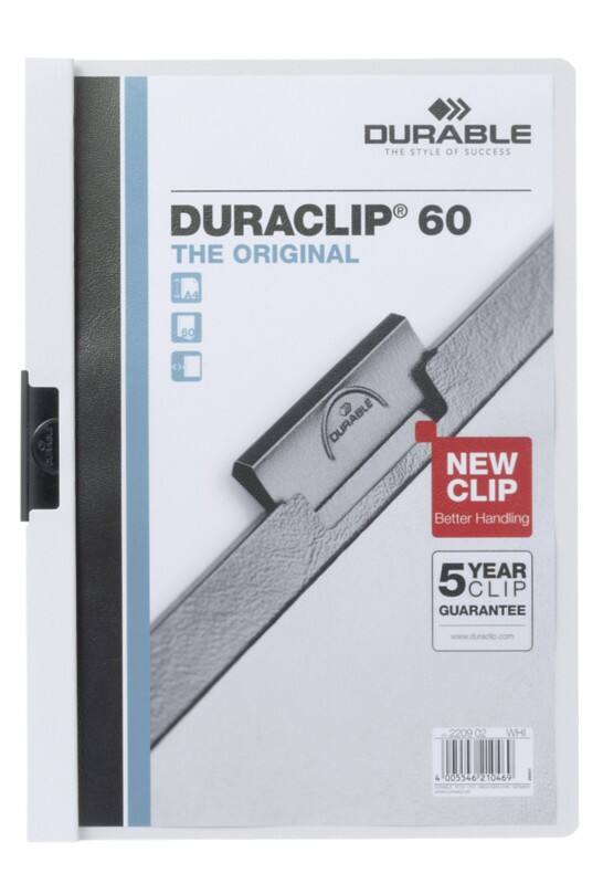 DURABLE Duraclip Klemmmappe 60 Blatt DIN A4 Weiß