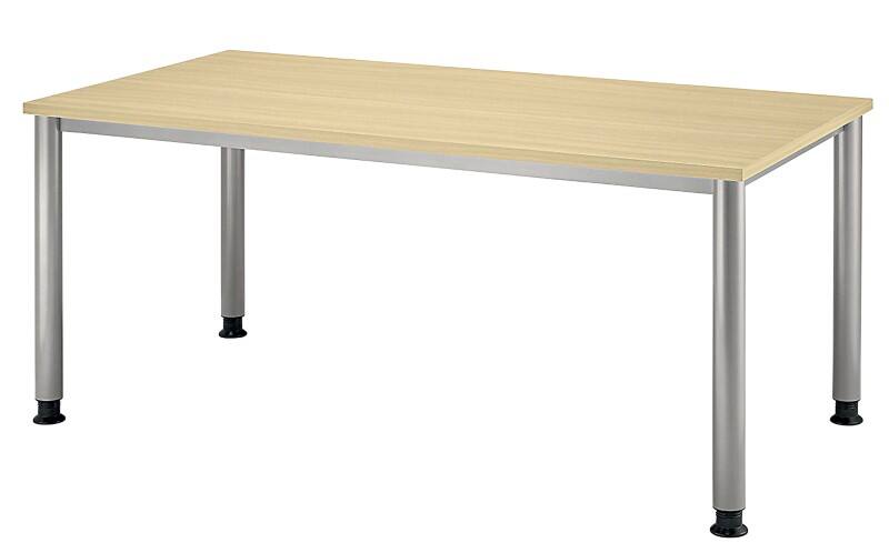 Hammerbacher Matrix Schreibtisch Rechteckig Braun, Silber Ahorn 4 Füße 1.600 (B) x 800 (T) x 810 (H) mm Aluminium, Holz, Kunststoff, Spanplatte