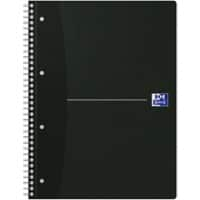 OXFORD Office Essentials Notebook DIN A4+ Liniert Spiralbindung Karton Schwarz Perforiert 140 Seiten