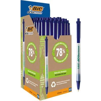 BIC Kugelschreiber Ecolution Clic Stic 0.4 mm Blau 50 Stück