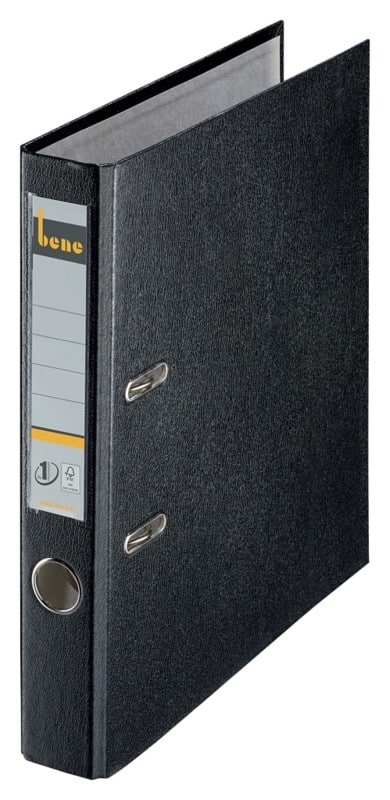 Bene No.1 Power Schmal Ordner DIN A4 52 mm Schwarz 2 Ringe 291600 Kunststoff Hochformat