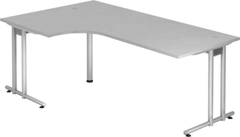 Hammerbacher Matrix VNS Eckschreibtisch Freiform Grau C-Fuß 2.000 (B) x 1.200 (T) x 740 (H) mm Spanplatte, Stahl