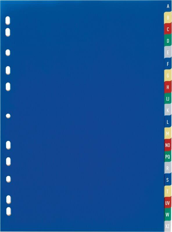 DURABLE A - Z Alphabetische Register DIN A4 Farbig Sortiert 20-teilig PP (Polypropylen) 11 Löcher 6755