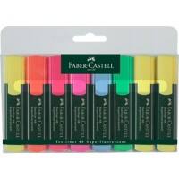 Faber-Castell Superfluorescent Textliner 48 Textmarker Farbig Sortiert Mittel Keilspitze 1 - 5 mm Nachfüllbar 8 Stück