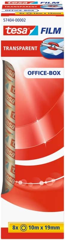 tesa Klebeband tesafilm Office-Box Transparent 19 mm (B) x 10 m (L) PP (Polypropylen) 8 Rollen
