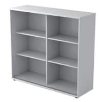 Hammerbacher Schiebetürenschrank Melaminharzbeschichtete Spanplatte 2 Fachböden 1.200 x 400 x 1.100 mm Grau