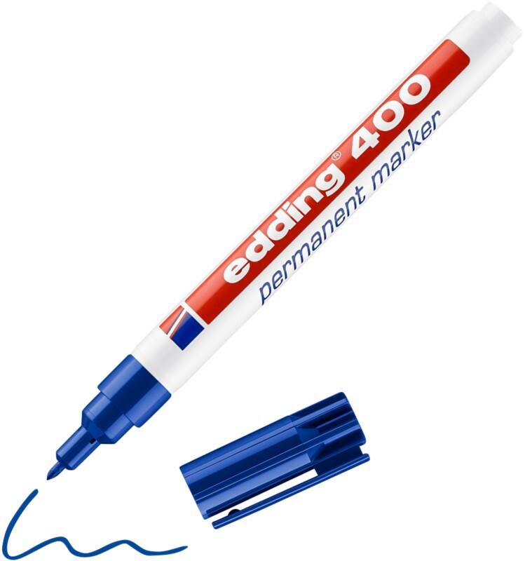 edding 400 400 Permanentmarker  Fein Rundspitze  - 1 mm Blau Nachfüllbar Wasserbeständig