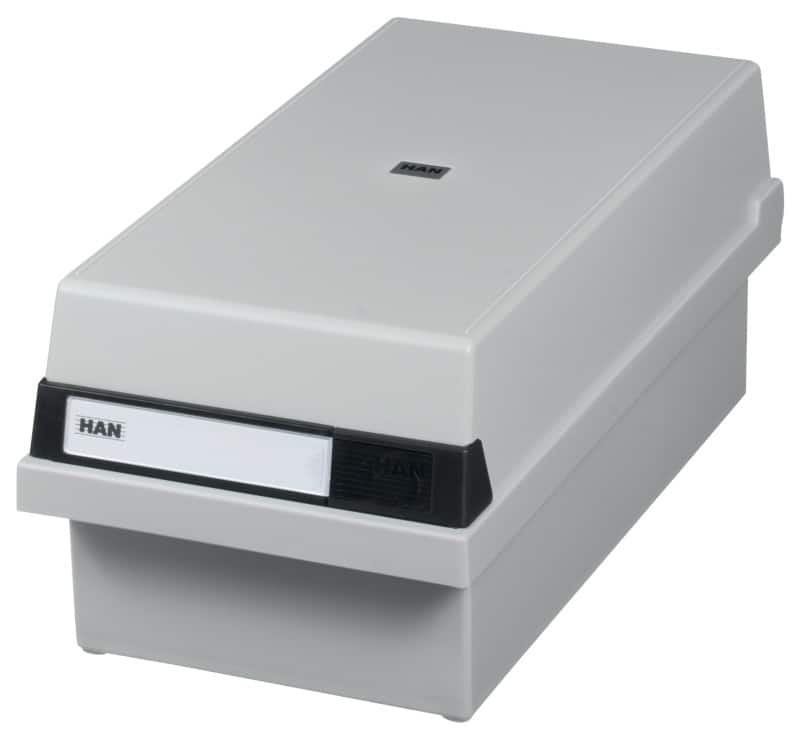 HAN Tischkarteikasten 956-11 DIN A6 1300 Karten Lichtgrau 17,7 x 36 x 14 cm