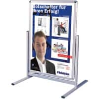 Franken Kundenstopper Freistehend DIN A1 Aluminium, PVC (Polyvinylchlorid) Silber Wasserabweisend, Windbeständig