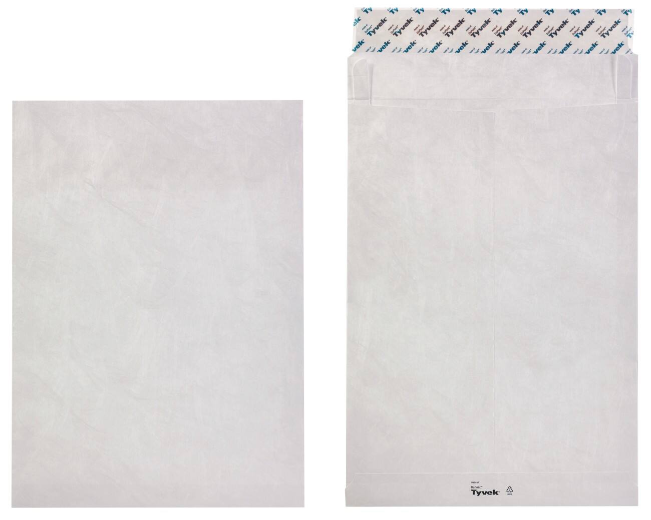 Tyvek Faltenversandtaschen B4 70 g/m² Weiß Ohne Fenster Abziehstreifen 250 x 353 mm 20 Stück