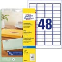 AVERY Zweckform Etikett J4720-25 Ja DIN A4 Transparent 45,7 x 21,2 mm 25 Blatt à 48 Etiketten