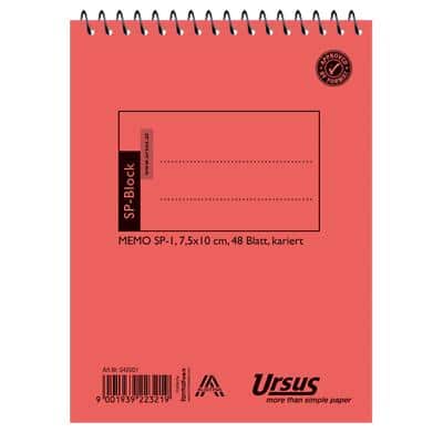 Ursus-Stil 75 x 100 mm Spiralbingung oben Orange Pressspanumschlag Notizbuch quadratisch 48 Blatt