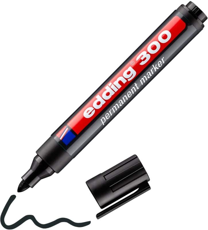 edding 300 Permanentmarker Mittel Rundspitze 1,5 - 3 mm Schwarz Nachfüllbar Wasserbeständig