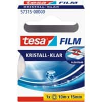 tesa Klebeband tesafilm Kristall-Klar 57315 Transparent 15 mm (B) x 10 m (L) PP (Polypropylen)