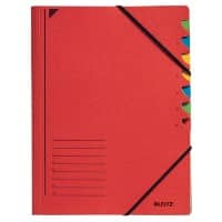 Leitz Ordnungsmappe DIN A4 Rot Karton Mit 7 Fächern 24,5 x 32 cm