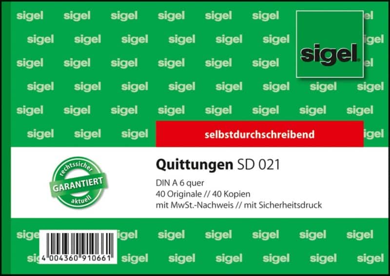 Sigel Quittung selbstdurchschreibend DIN A6