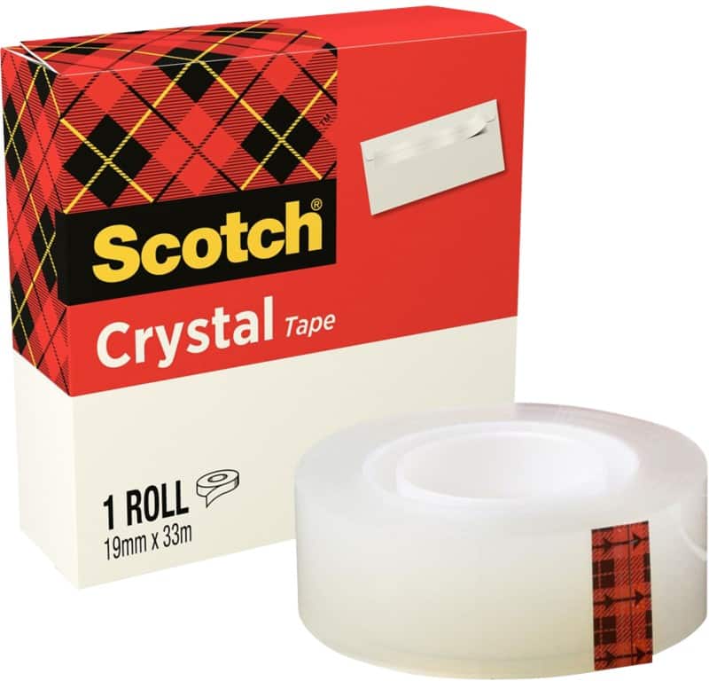 Scotch Klebeband Scotch Crystal Clear 600 Transparent 19 mm (B) x 33 m (L) Acryl Niedrige Lautstärke
