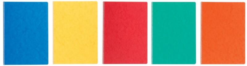 Ursus Style Notizbuch DIN A4 Kariert Spiralbindung Pressspan Farbig sortiert Nicht perforiert 96 Seiten 10 Stück à 48 Blatt