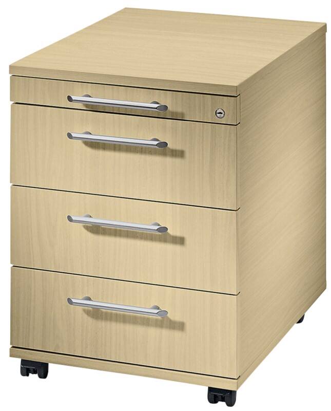 Hammerbacher Rollcontainer AC30/3 Ahorn-Nachbildung 428 x 580 x 590 mm