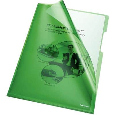 Bene Premium Sichthüllen 205000 DIN A4 Glasklar Grün PVC 150 Mikron 100 Stück
