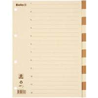 Biella Blanko Register DIN A4 Braun, Beige 12-teilig Pappkarton 4 Löcher 12 Blatt