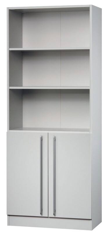 Hammerbacher Matrix ABS (Acrylnitril-Butadien-Styrol), Spanplatte Aktenschrank 4 Fachböden 800 x 420 x 2.004 mm Grau