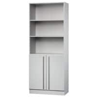 Hammerbacher Regalschrank Matrix 4 Fachböden Lichtgrau 800 x 420 x 2.004 mm