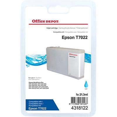Kompatible Office Depot Epson T7022 Tintenpatrone C13T70224010 Cyan