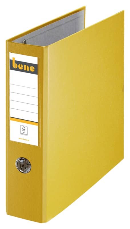 Bene Doppelordner Breit DIN A4 75 mm Gelb 4 Ringe 292900 PP (Polypropylen) Hochformat