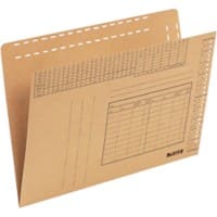 Leitz Einstellmappen 2430 Vertikal DIN A4 Mit Organisationsdruck 250 g/m² Naturbraun 100% Recycelter Natron-Karton 31,5 x 23 cm 100 Stück