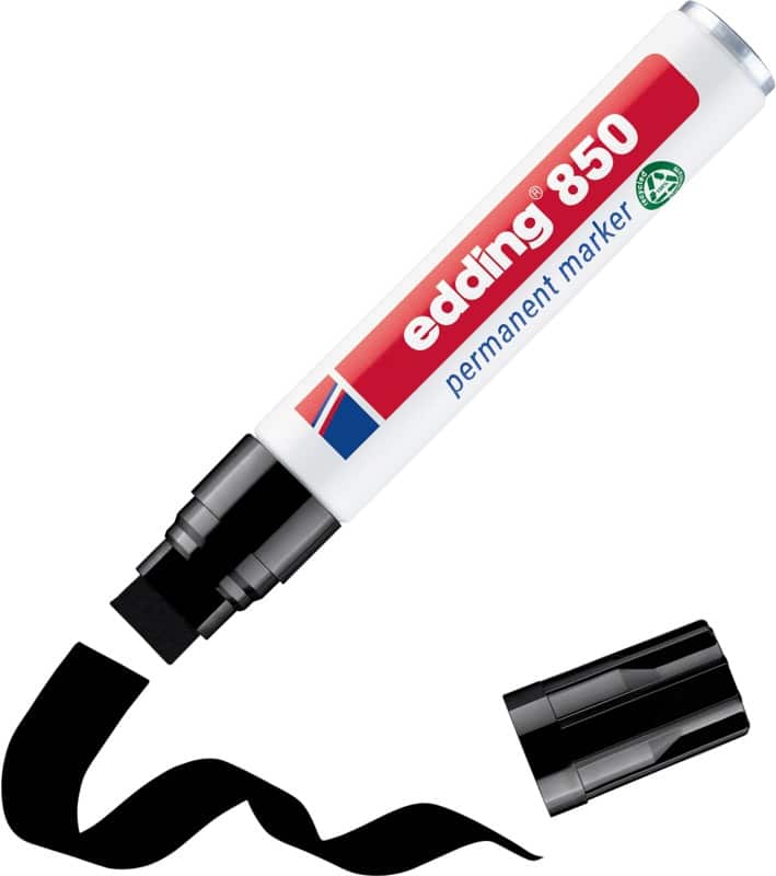 edding 850 850 Permanentmarker 100% Recycelt Extra Breit Keilspitze 5 - 15 mm Schwarz Nachfüllbar Wasserbeständig